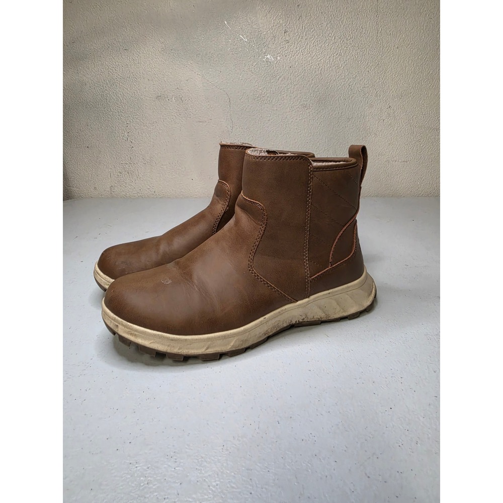 Khombu Dusk Womens Brown Faux Fur Lined Ankle Boots Size 8M